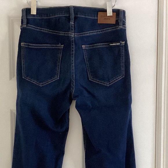 Calvin Klein Jeans High Rise Boot Cut Dark Denim Wash Patch Pockets - Picture 12 of 14